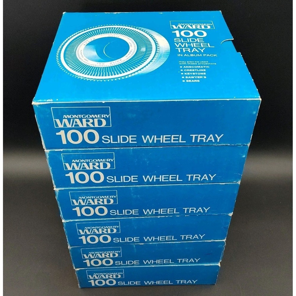 SET-6 Montgomery Ward 100 Slide Wheel Tray Album Set Carousel VTG B42.5HA1065-70